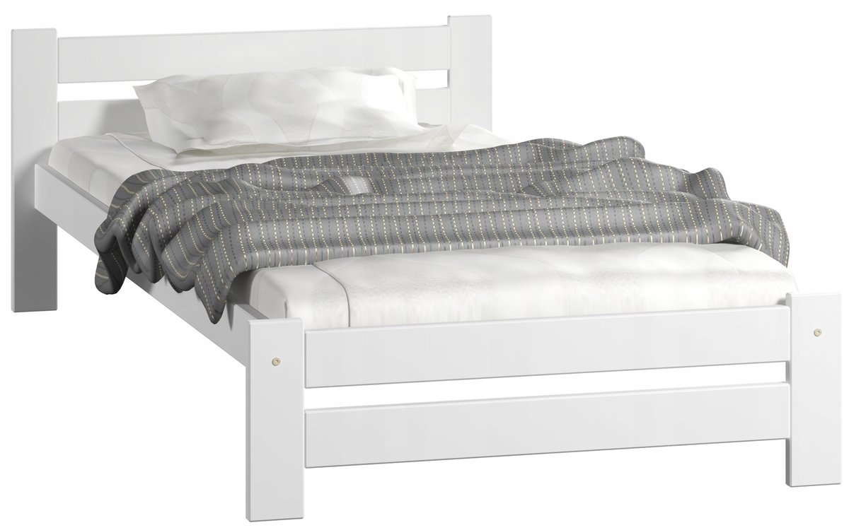 Łóżko drewniane sosnowe AGA 90x200 białe