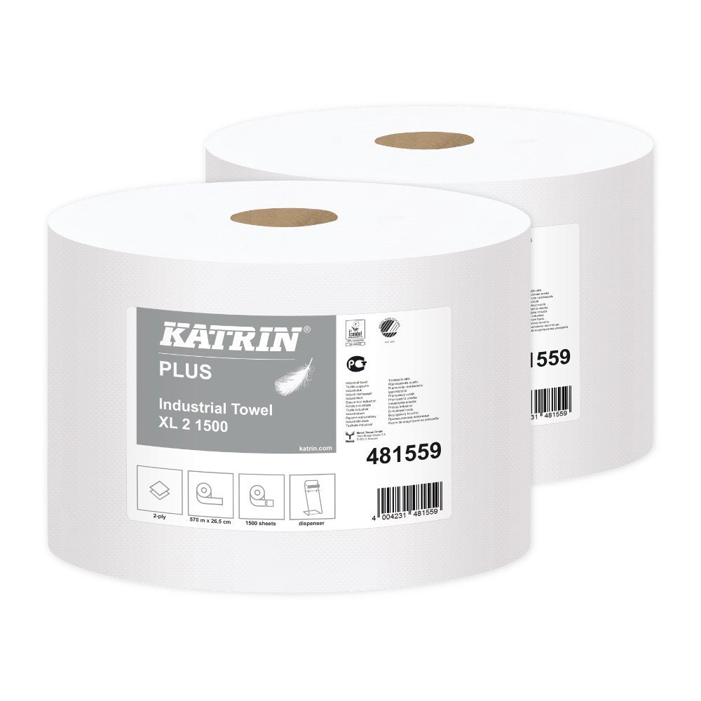Katrin Plus czyściwo papierowe XL 2 1500 481559 2 rolki