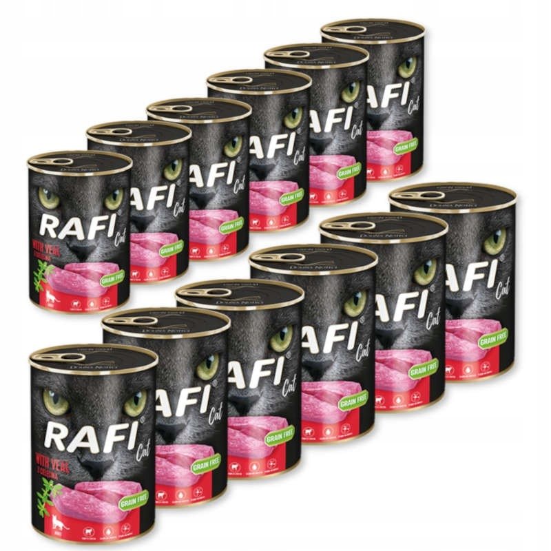 Dolina Noteci RAFI) RAFI Karma dla Kota CIELĘCINA Zestaw 12x 400g ZEST-RAFI-400-KC-12