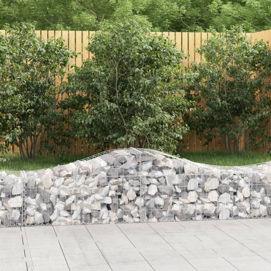 vidaXL Kosze gabionowe, 25 szt, 200x50x40/60 cm, galwanizowane żelazo