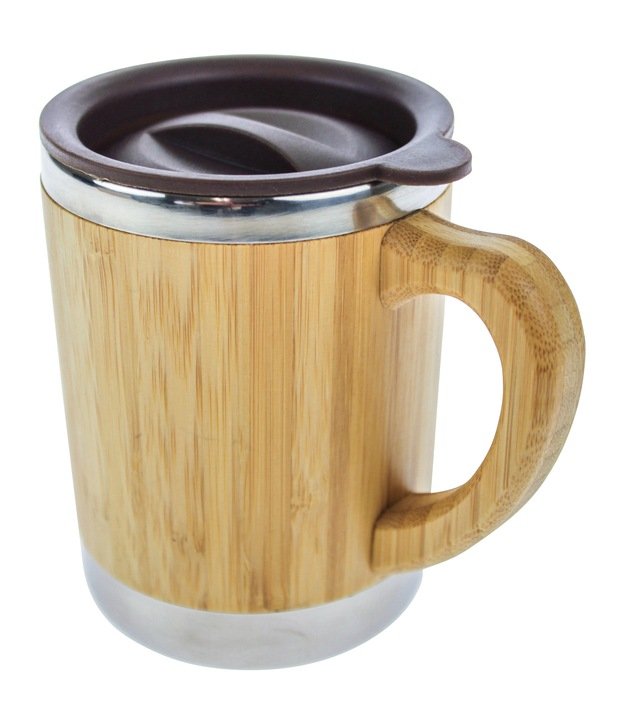 KUBEK TERMICZNY BAMBUSOWY PODWÓJNA ŚCIANKA 280 ML