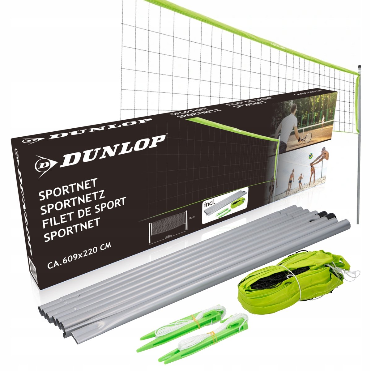 Siatka do siatkówki gry badmintona Dunlop sportowa