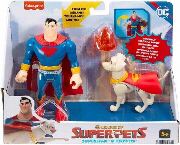 DC LIGA SUPER-PETS Figurki SUPERMAN I KRYPTO HGL02