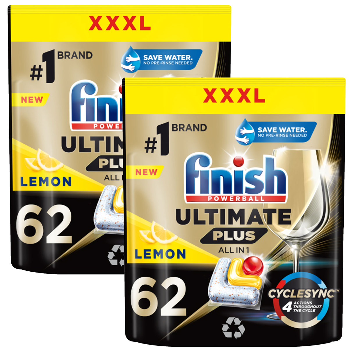 Finish Ultimate Plus Kapsułki Zmywarki 124 Lemon