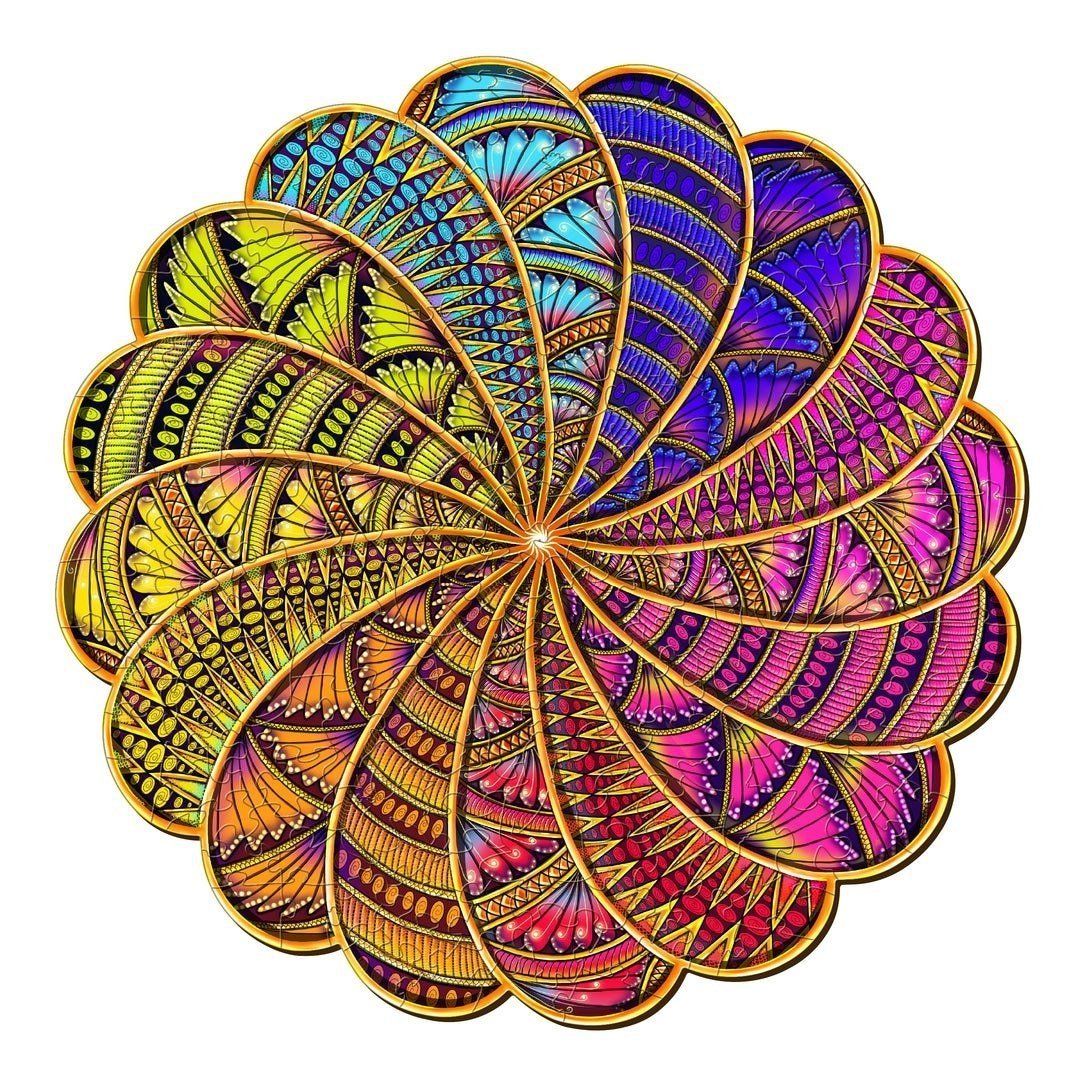 Puzzle Drewniane MANDALA KOLORÓW M