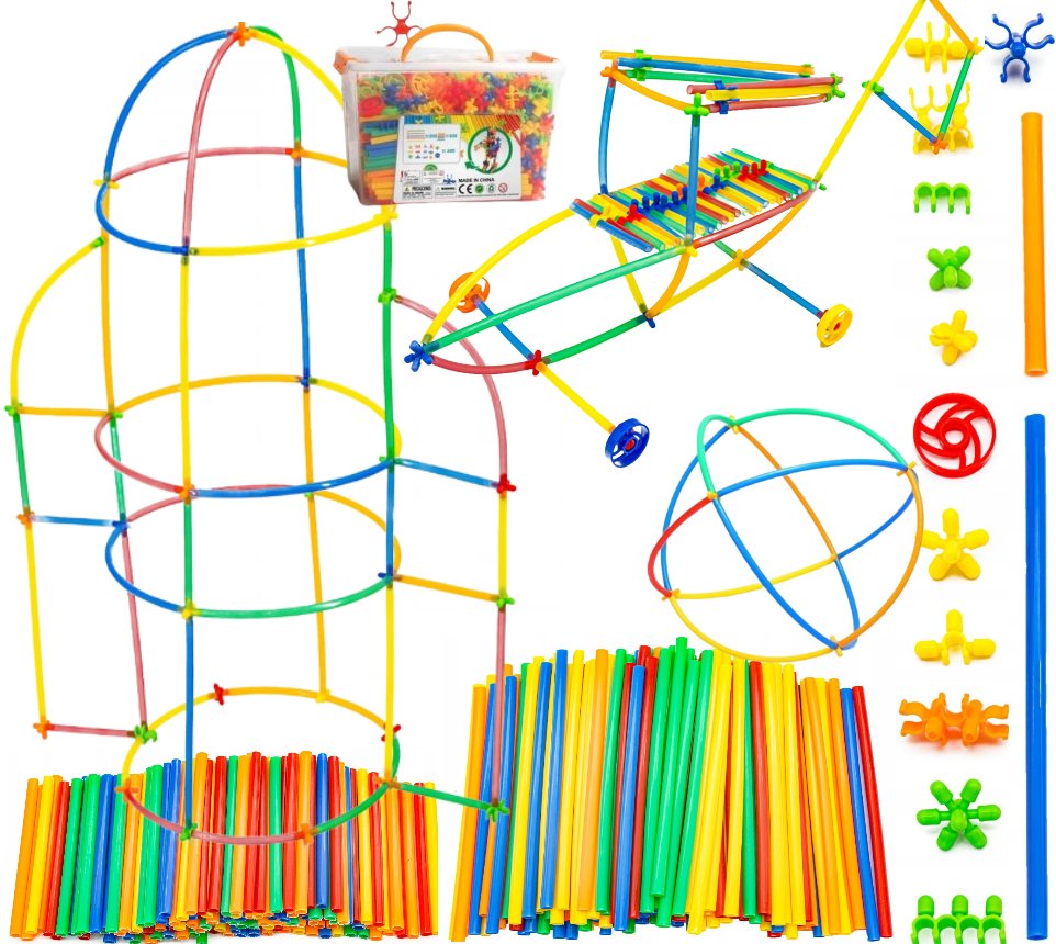 Klocki konstrukcyjne SŁOMKI W KUFRZE 1200el duże