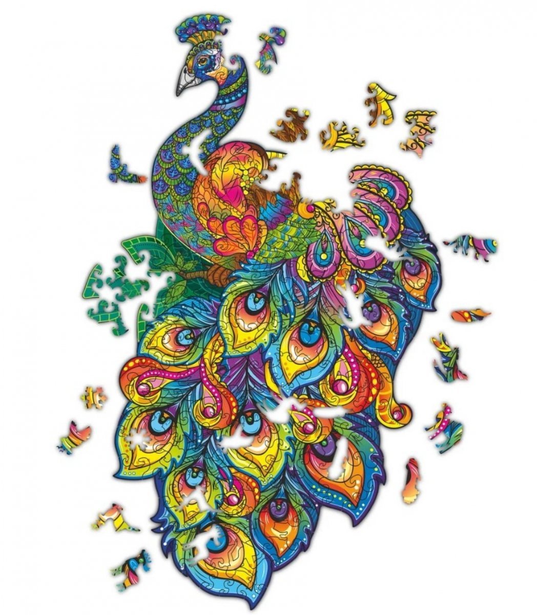 Puzzle Drewniane Baśniowy Paw