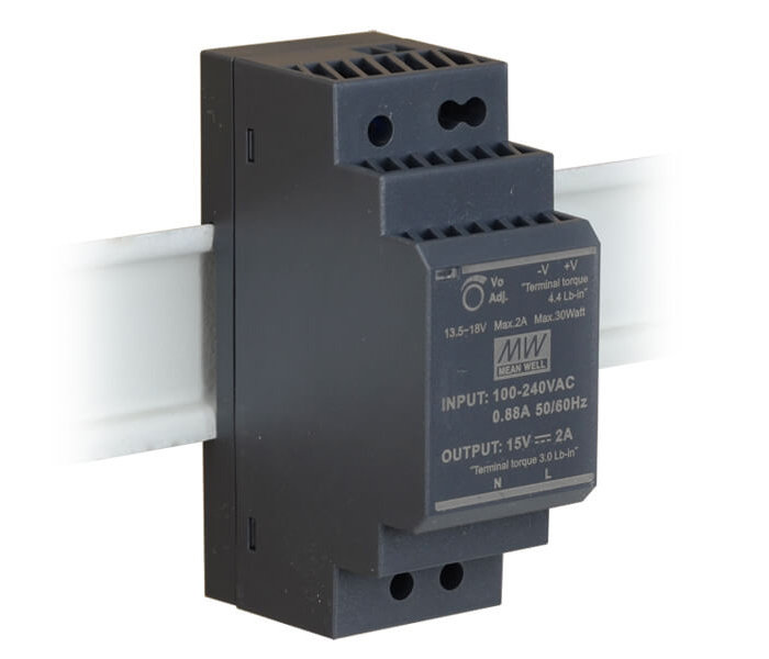 Zasilacz 15V na szynę DIN TH35 30W Mean Well HDR