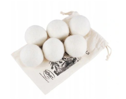 Smart kule piłki z wełny do suszarki szare 6 szt