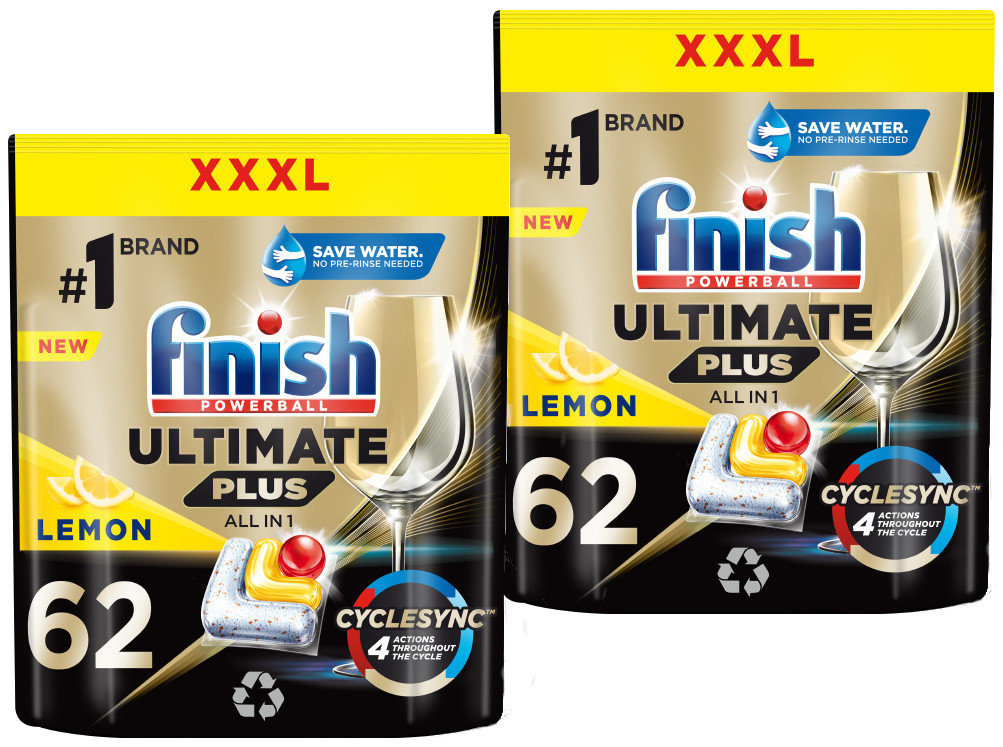 FINISH Ultimate Plus Kapsułki do zmywarki lemon 124 sztuki