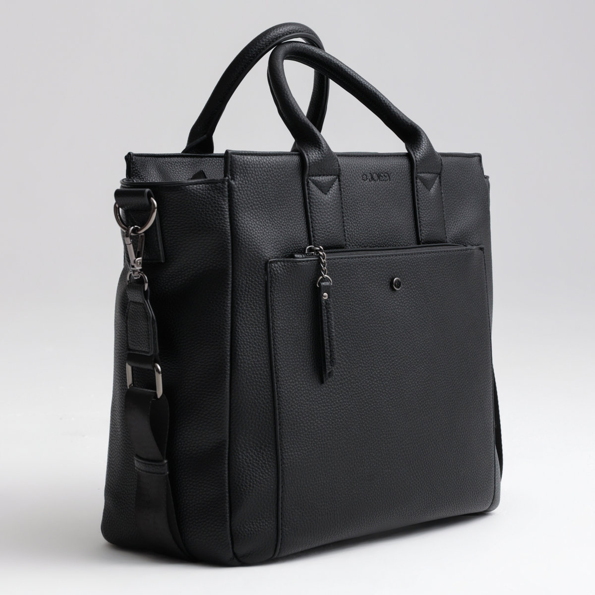 Torba dla mamy GINA black z okuciami w kolorze gun metal