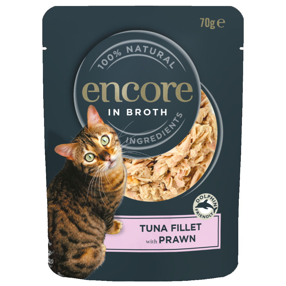 Encore Cat, karma mokra w saszetkach, 16 x 70 g - Tuńczyk i krewetki