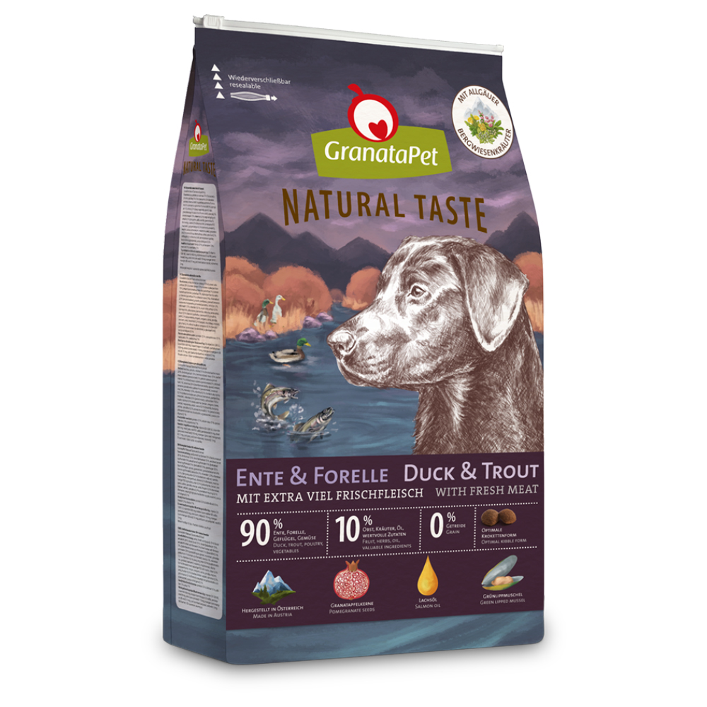 GranataPet Natural Taste, kaczka i pstrąg - 12 kg