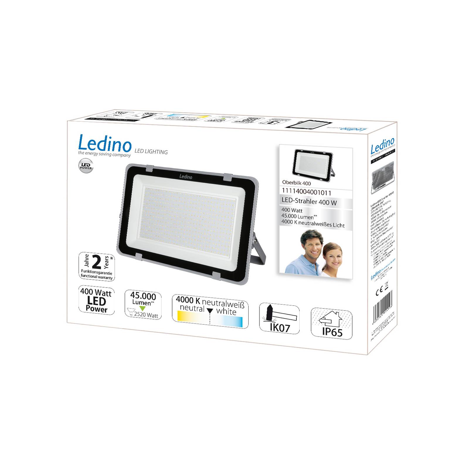 Reflektor LED Oberbilk 400 4 000 K srebrny