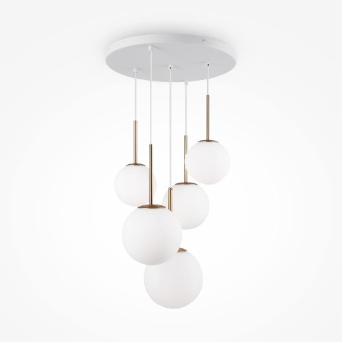 Wisząca lampa Basic Form MOD321PL-05G pięciopunktowa biała
