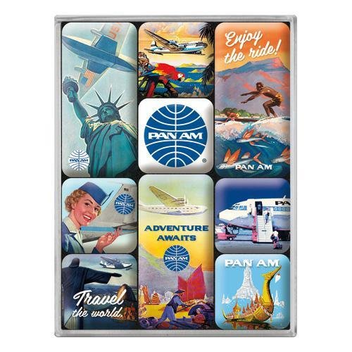 Magnesy (9szt) Pan Am Travel World