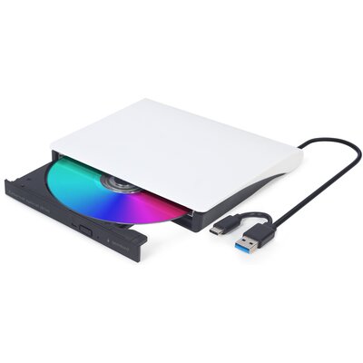 GEMBIRD ZEWNĘTRZNA NAGRYWARKA DVD 8X, CD 24X USB 3.1 SLIM CZARNO-BIAŁA
