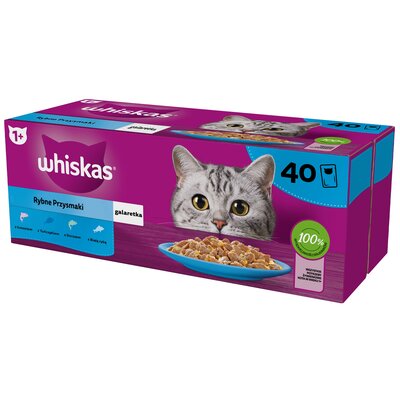 Whiskas Saszetka Galaretka Selection Ryba 40x100g mokra karma dla kotów dorosłych 40 x 100 g