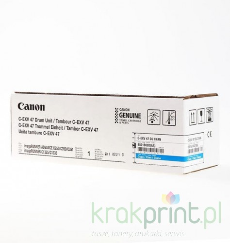 Bęben Canon C-EXV47C do Canon IRA C250,255... | 33tys. (8521B002) Cyan