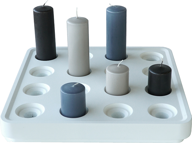 Świecznik Stumpastaken białe aluminium