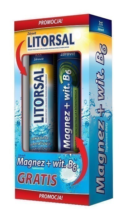 Natur Produkt Zdrovit litorsal x 24 tabl musujące + magnez z witaminą b6 x 24 tabl musujące GRATIS!