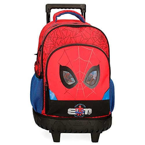 Marvel 2832921 Spiderman Protector Plecak Kompaktowy, 2 koła, Czerwony, 32 x 45 x 21 cm, Poliester 30,24 l, Czerwony, Mochila Compact 2 Ruedas, Kompaktowy plecak 2 koła