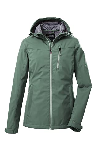 Killtec Damska kurtka softshell / kurtka outdoorowa z kapturem KOS 89 WMN SFTSHLL JCKT; pistacja, 42, 39138-000