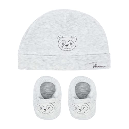 THUN ® - Czapka i buty szare THUN & OVS z bawełny organicznej Panda Bandoo