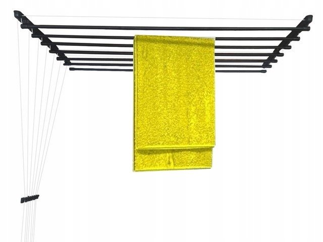 Suszarka Sufitowa Łazienka Balkon 160Cm 7Pr Czarna