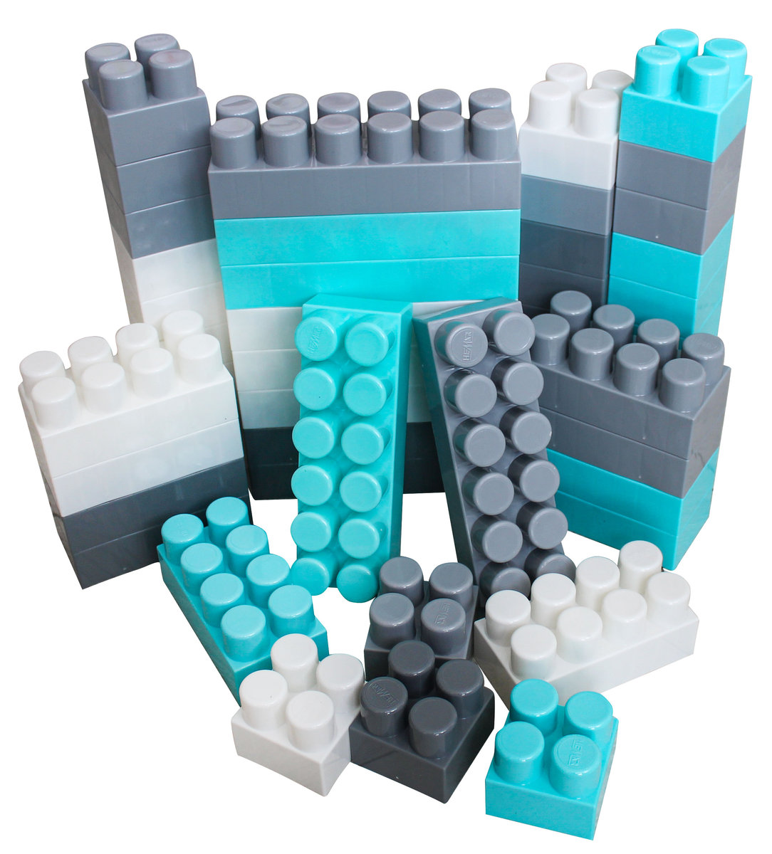 Duże Klocki Konstrukcyjne Hemar K3, 100 El., 4 Kolory, Luzem