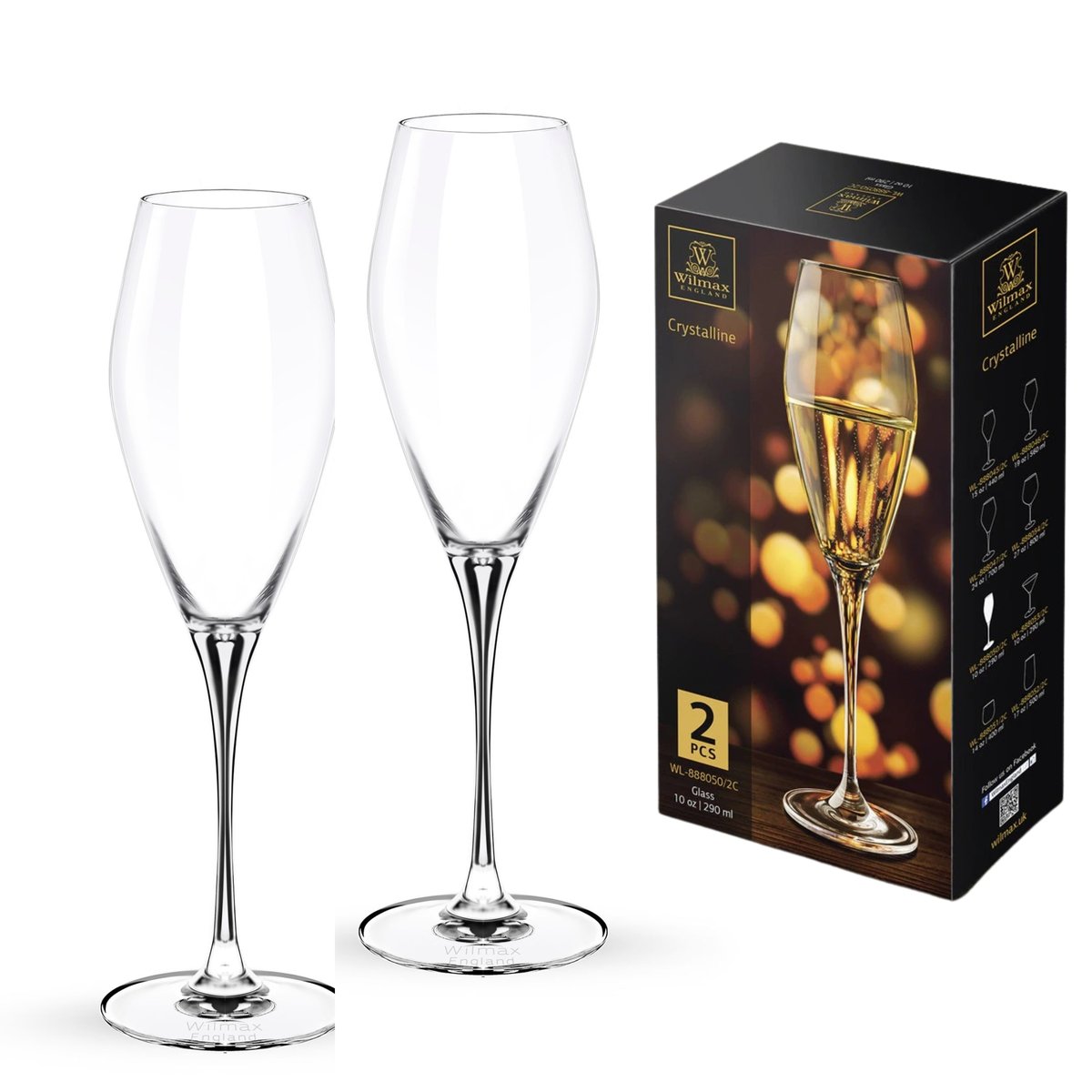 WILMAX Kieliszek do szampana 290 ml-zestaw 2  WL-888050/2C