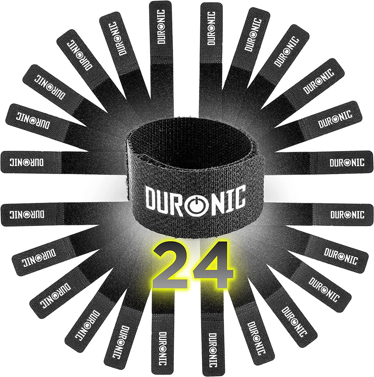 Duronic 24STRAPS rzepy do organizacji kabli | kable sieciowe | taśmy do kabli