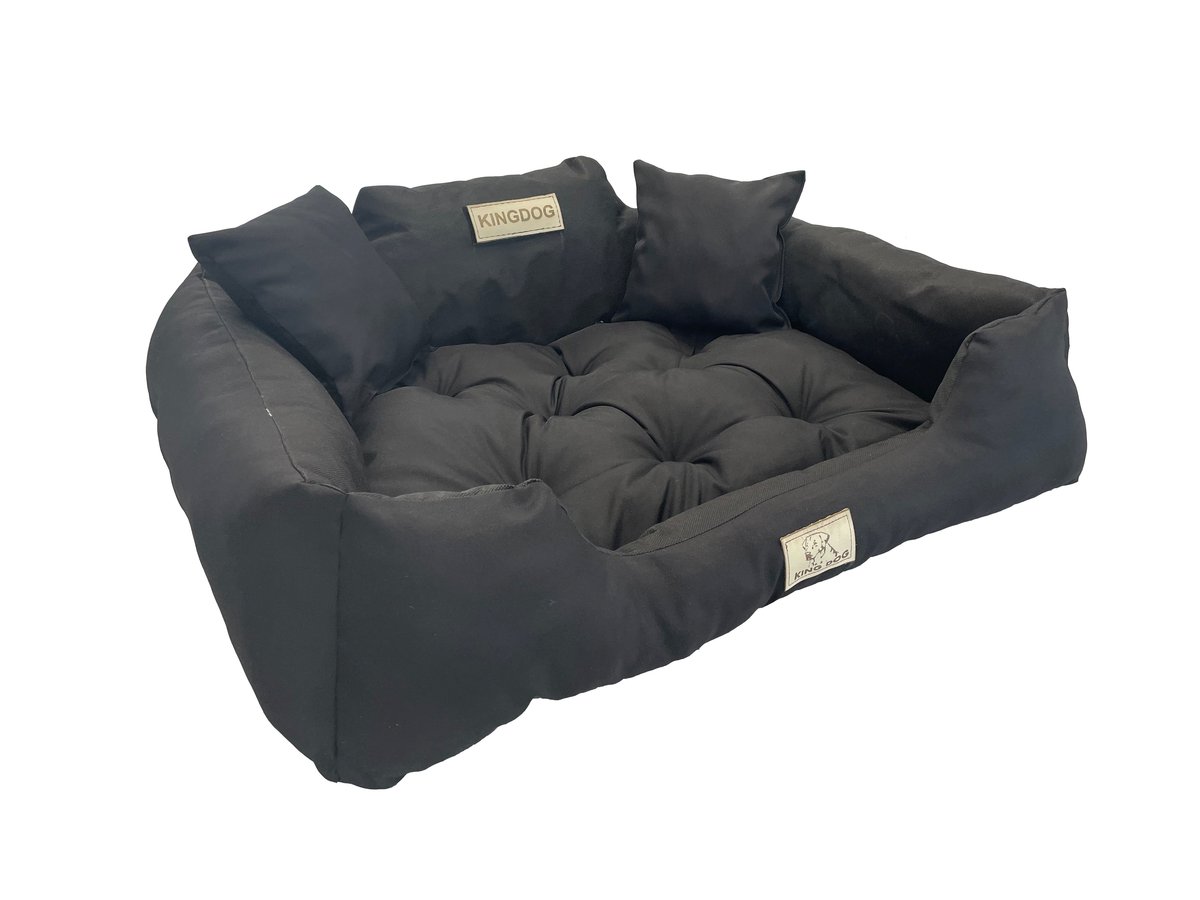 KingDog Czarne Legowisko Kanapa dla psa 130x105 cm