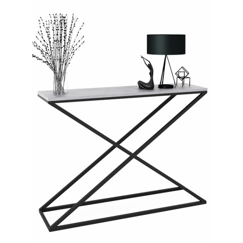 Nowoczesna konsola czarny + beton H6-B04