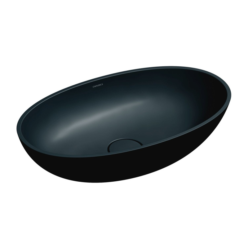 Omnires Shell M+ Umywalka nablatowa 60x35 cm black lava SHELLUNBLV