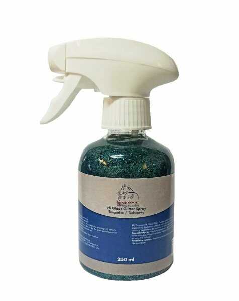 Holland Animal Care Spray do grzywy i ogona z brokatem Hi Gloss Spray Green 250 ml - HOLLAND