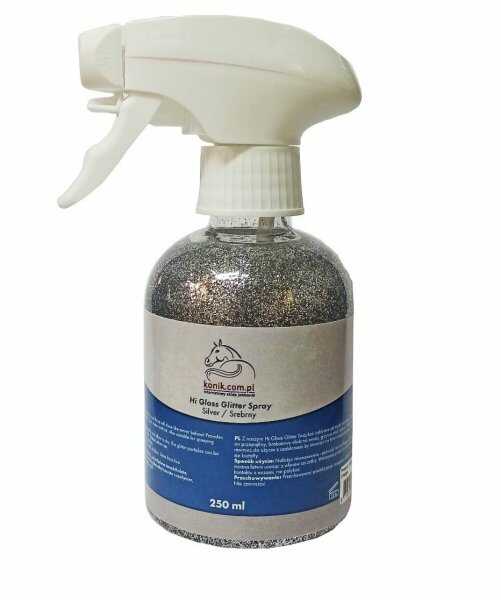 Holland Animal Care Spray do grzywy i ogona z brokatem Hi Gloss Spray Silver 250 ml - HOLLAND