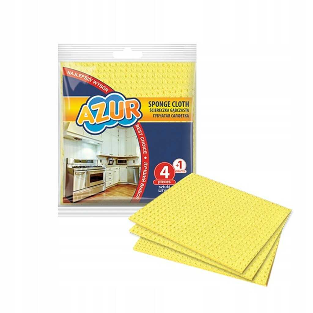 Azur, Ścierka gąbczasta, 4+1 sztuk w 1 opakowaniu