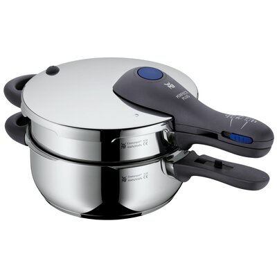 WMF WMF Perfect Plus szybko zestaw garnków 2-częściowy szybko rondel pokrywką szybko patelnia 3L i 4,5L bez zastosowania 22 cm Made in Germany idealna również do Cromargan ze stali nierdzewnej ze stali (0793939990)