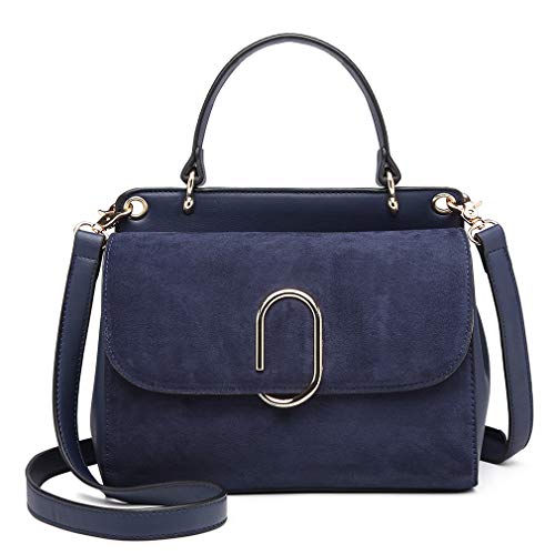 Miss Lulu Kobiety Torba z górnym uchwytem Zamsz Torebki ramię Crossbody Torba na zakupy do pracy Podróżować Syntetyczny (Niebieski)