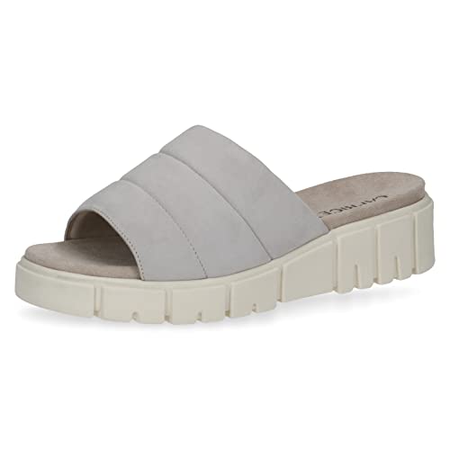 CAPRICE Klapki damskie 9-9-27254-20 płaskie, LT Grey Suede, rozmiar 39 EU, Lt Grey Suede, 39 eu