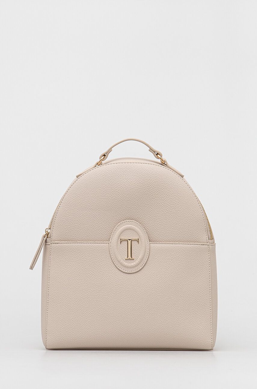 Trussardi plecak damski kolor beżowy mały gładki