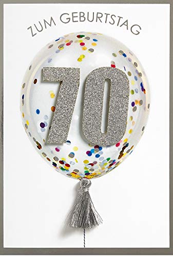 Kartka urodzinowa na 70. urodziny Lifestyle - kartka z liczbami balon - 11,6 x 16,6 cm
