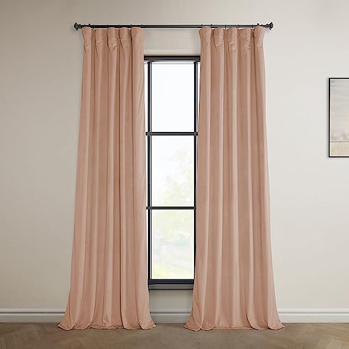 HPD Half Price Drapes VPYC-198601-108 Heritage pluszowa zasłona welwetowa (1 panel), 50 x 108, kwiat brzoskwini