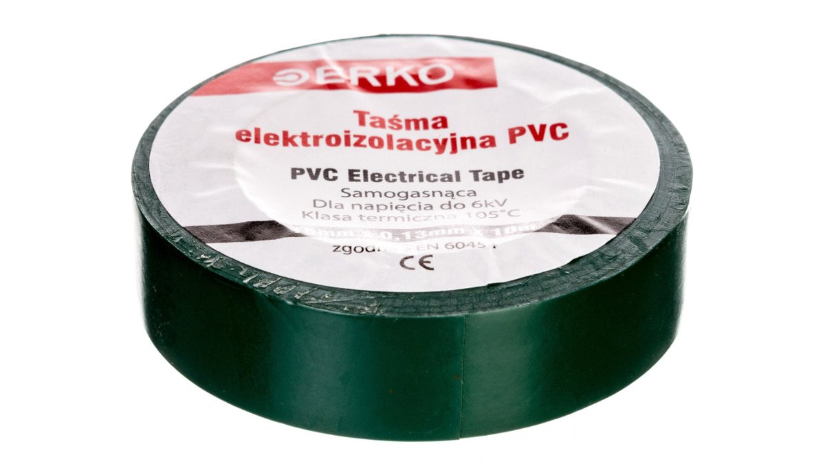 erko Taśma izolacyjna 15/10 zielona TPVC_15-10-ZIELONA /10szt./ TPVC_15-10-ZIELONA/1
