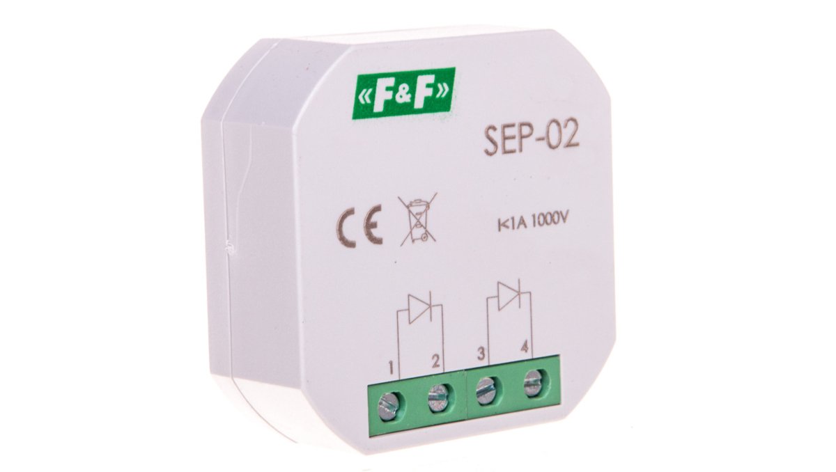 F&F Separator sygnału wejściowego 1A 1000V podtynkowy SEP-02 SEP-02