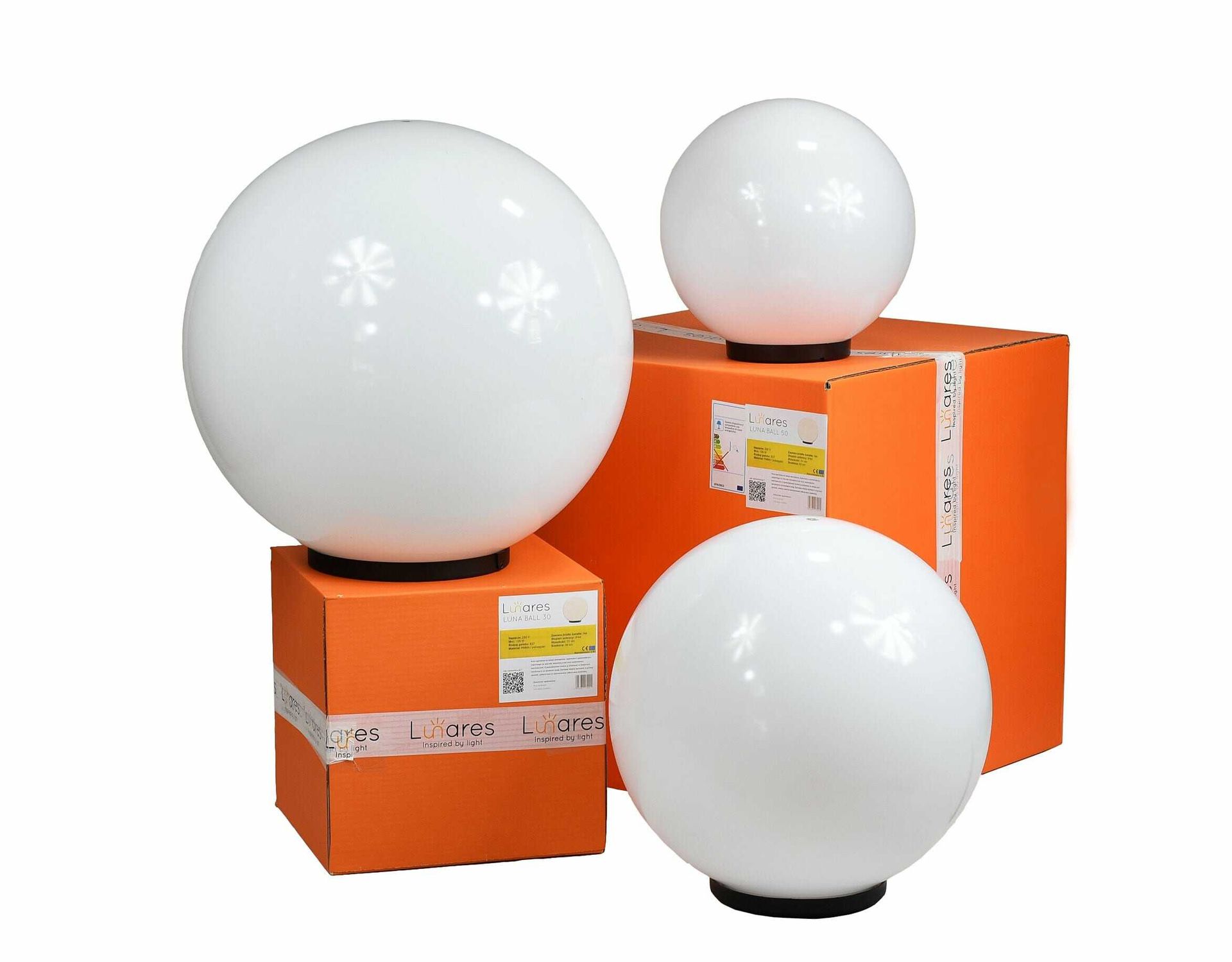Zestaw dekoracyjne kule ogrodowe 25 cm 30 cm 40 cm + 3x Led RGB + Pilot
