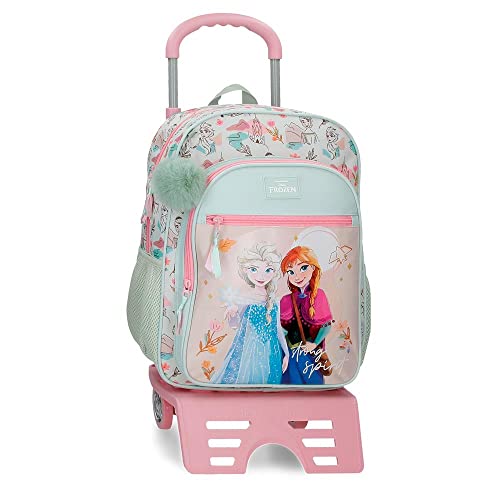 Disney Frozen Strong Spirit Plecak szkolny z wózkiem Wielobarwny 30x40x13 cms Poliester 15,6L, Wielobarwny, Mochila Escolar con Carro, plecak szkolny na kółkach