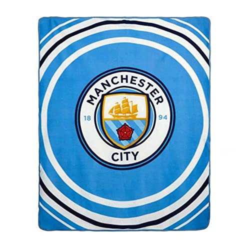 Man City Pulse polarowy koc, niebieski