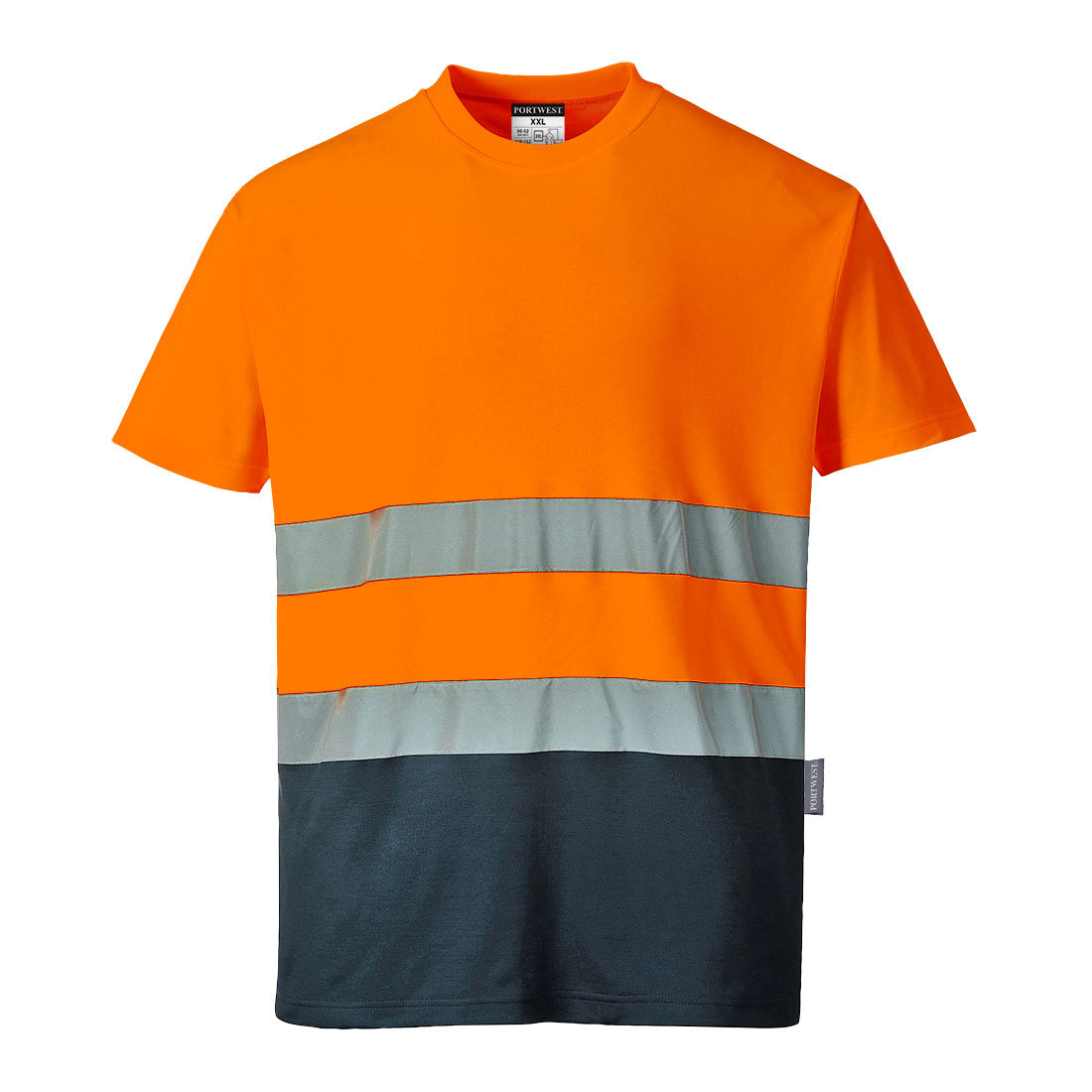 T-shirt dwukolorowy ostrzegawczy L